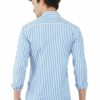 Light Blue & White Striped Formal Slim Fit Shirt for Men - Image 6