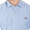 Light Blue & White Striped Formal Slim Fit Shirt for Men - Image 7