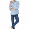 Light Blue & White Striped Formal Slim Fit Shirt for Men - Image 8