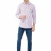 Purple & White Striped Formal Slim Fit Shirt for Men - Image 3