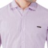 Purple & White Striped Formal Slim Fit Shirt for Men - Image 7