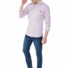Purple & White Striped Formal Slim Fit Shirt for Men - Image 8