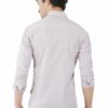 Grey & White Striped Formal Slim Fit Shirt for Men - Image 6