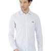 Denim Blue & White Striped Formal Slim Fit Shirt for Men