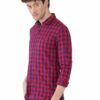 Red & Blue Checks Formal Slim Fit Shirt for Men - Image 2