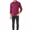 Red & Blue Checks Formal Slim Fit Shirt for Men - Image 5