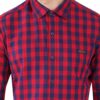 Red & Blue Checks Formal Slim Fit Shirt for Men - Image 7