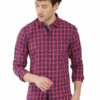 Blue & Red Checks Formal Slim Fit Shirt for Men - Image 2
