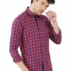 Blue & Red Checks Formal Slim Fit Shirt for Men - Image 5