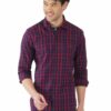 Blue & Red Formals Checkers 100% Cotton Slim Fit Shirt for Men - Image 2