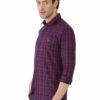 Blue & Red Formals Checkers 100% Cotton Slim Fit Shirt for Men - Image 3