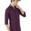 Blue & Red Formals Checkers 100% Cotton Slim Fit Shirt for Men - Image 4
