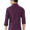 Blue & Red Formals Checkers 100% Cotton Slim Fit Shirt for Men - Image 5