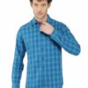 Blue Checks Formal Slim Fit Shirt for Men