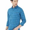 Blue Checks Formal Slim Fit Shirt for Men - Image 4