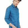 Blue Checks Formal Slim Fit Shirt for Men - Image 5