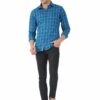 Blue Checks Formal Slim Fit Shirt for Men - Image 8