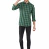 Green Formals Checkers 100% Cotton Slim Fit Shirt for Men - Image 7