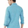 Light Blue Formals Checkers 100% Cotton Slim Fit Shirt for Men - Image 5