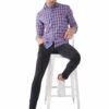 Blue Formals Checkers 100% Cotton Slim Fit Shirt for Men