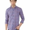 Blue Formals Checkers 100% Cotton Slim Fit Shirt for Men - Image 2