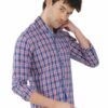 Blue Formals Checkers 100% Cotton Slim Fit Shirt for Men - Image 5