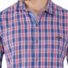 Blue Formals Checkers 100% Cotton Slim Fit Shirt for Men - Image 7