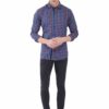 Orange & Blue Checks Formal Slim Fit Shirt for Men - Image 3