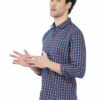 Orange & Blue Checks Formal Slim Fit Shirt for Men - Image 4