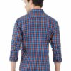 Orange & Blue Checks Formal Slim Fit Shirt for Men - Image 6