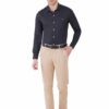 Black Rich Cotton Linen Slim Fit Shirt - Image 2