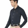 Black Rich Cotton Linen Slim Fit Shirt - Image 3