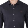 Black Rich Cotton Linen Slim Fit Shirt - Image 5