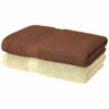 Mynte Beige & Brown Premium Bamboo Bath Towel Antibacterial, Supersoft & Superabsorbent (550 GSM) Set Of 2