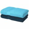 Mynte Cyan & Blue Premium Bamboo Bath Towel Antibacterial, Supersoft & Superabsorbent (550 GSM) Set Of 2