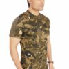 Camo Half Sleeves Zipped Round Neck T-Shirt for Men - Image 2