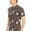 Cute Monster Half Sleeves Printed Zipped Round Neck T-Shirt for Men - Image 2