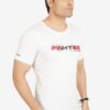 Fighter Men's Slim Fit Half Sleeves T-Shirt White - Image 3