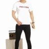 Fighter Men's Slim Fit Half Sleeves T-Shirt White - Image 5
