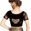 Black Saree with Blouse Piece Women's Heavy Embroidery Work Saree - Image 4