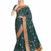 Morpeach Saree with Blouse Piece Women's Heavy Embroidery Work Saree