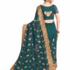 Morpeach Saree with Blouse Piece Women's Heavy Embroidery Work Saree - Image 2