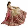Peach Saree with Blouse Piece Women's Heavy Embroidery Work Saree - Image 2