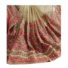 Peach Saree with Blouse Piece Women's Heavy Embroidery Work Saree - Image 3