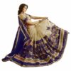 Blue Saree with Blouse Piece Women's Heavy Embroidery Work Saree - Image 2