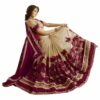 Brown. Saree with Blouse Piece Women's Heavy Embroidery Work Saree - Image 2