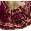 Brown. Saree with Blouse Piece Women's Heavy Embroidery Work Saree - Image 3