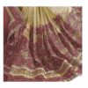 Light Brown. Saree with Blouse Piece Women's Heavy Embroidery Work Saree - Image 3