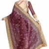 Purple Saree with Blouse Piece Women's Heavy Embroidery Work Saree - Image 2