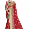 Red Saree with Blouse Piece Women's Heavy Embroidery Work Saree